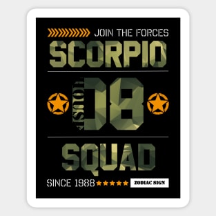 Zodiac Majesty Scorpio Squad Camo Sticker